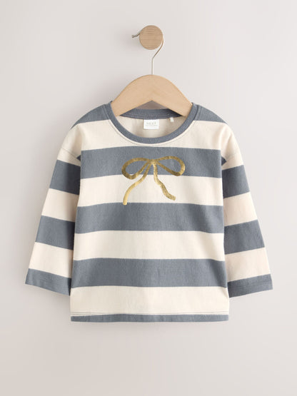 Stripe/Ballet Long Sleeve T-Shirts 4 Pack (3mths-7yrs) - image 2