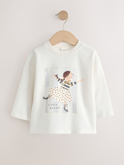 Stripe/Ballet Long Sleeve T-Shirts 4 Pack (3mths-7yrs) - image 5