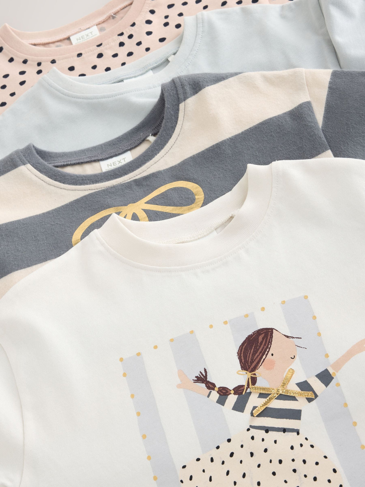 Stripe/Ballet Long Sleeve T-Shirts 4 Pack (3mths-7yrs) - image 7