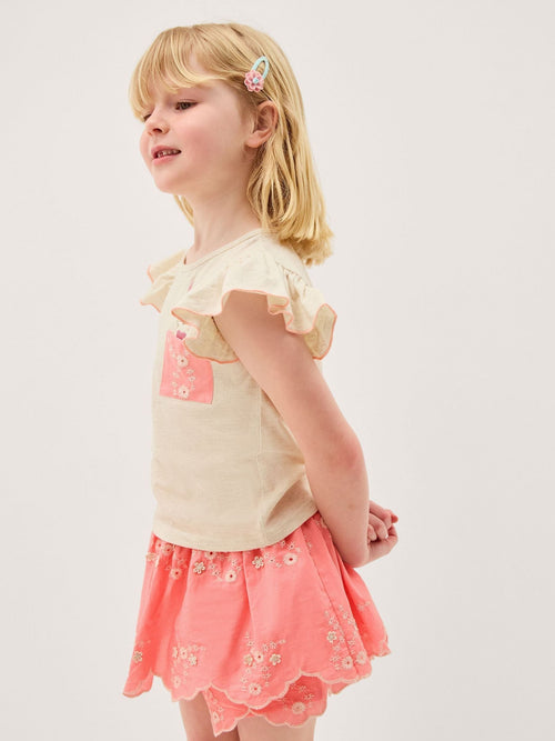 Monsoon Pink Bunny T-Shirt & Broderie Skort Set image 1