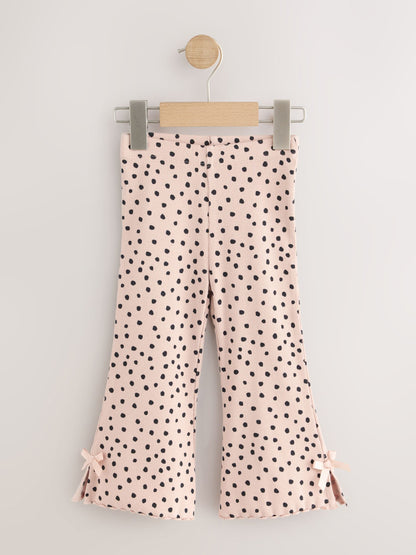 Neutral/Stripe/Spot Rib Flare Leggings 4 Pack (3mths-7yrs) - image 4