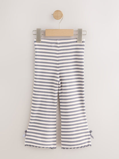 Neutral/Stripe/Spot Rib Flare Leggings 4 Pack (3mths-7yrs) - image 6