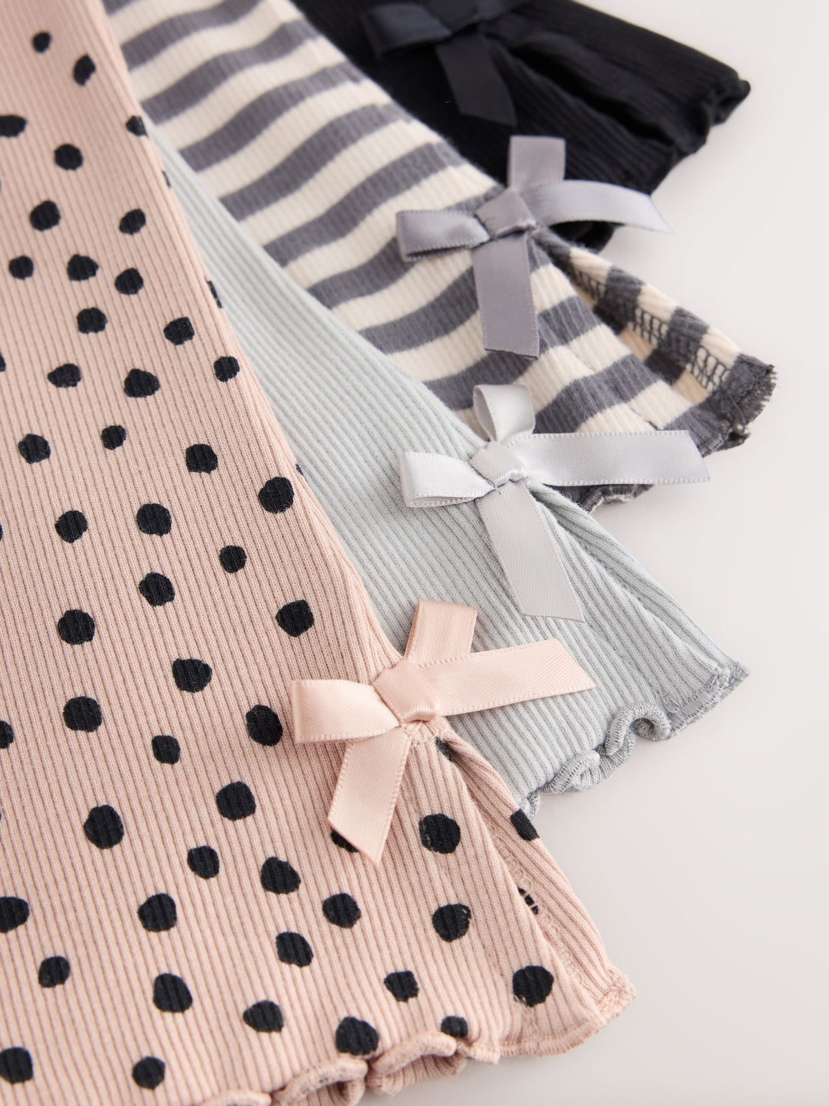 Neutral/Stripe/Spot Rib Flare Leggings 4 Pack (3mths-7yrs) - image 7