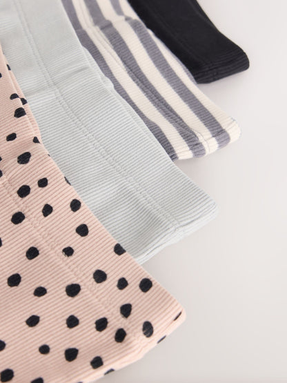 Neutral/Stripe/Spot Rib Flare Leggings 4 Pack (3mths-7yrs) - image 8