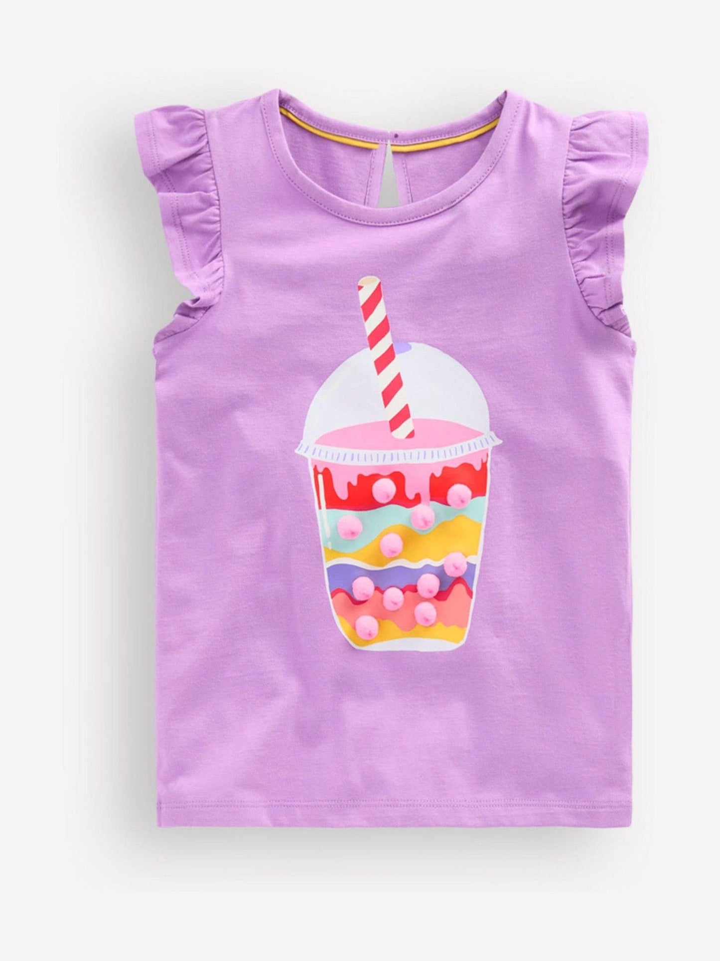 Boden Purple Short Sleeve Frill Logo Top image 1