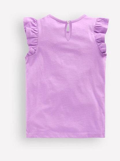 Boden Purple Short Sleeve Frill Logo Top image 2