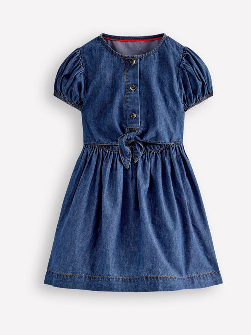 Boden Blue Tie Front Woven Dress image 1