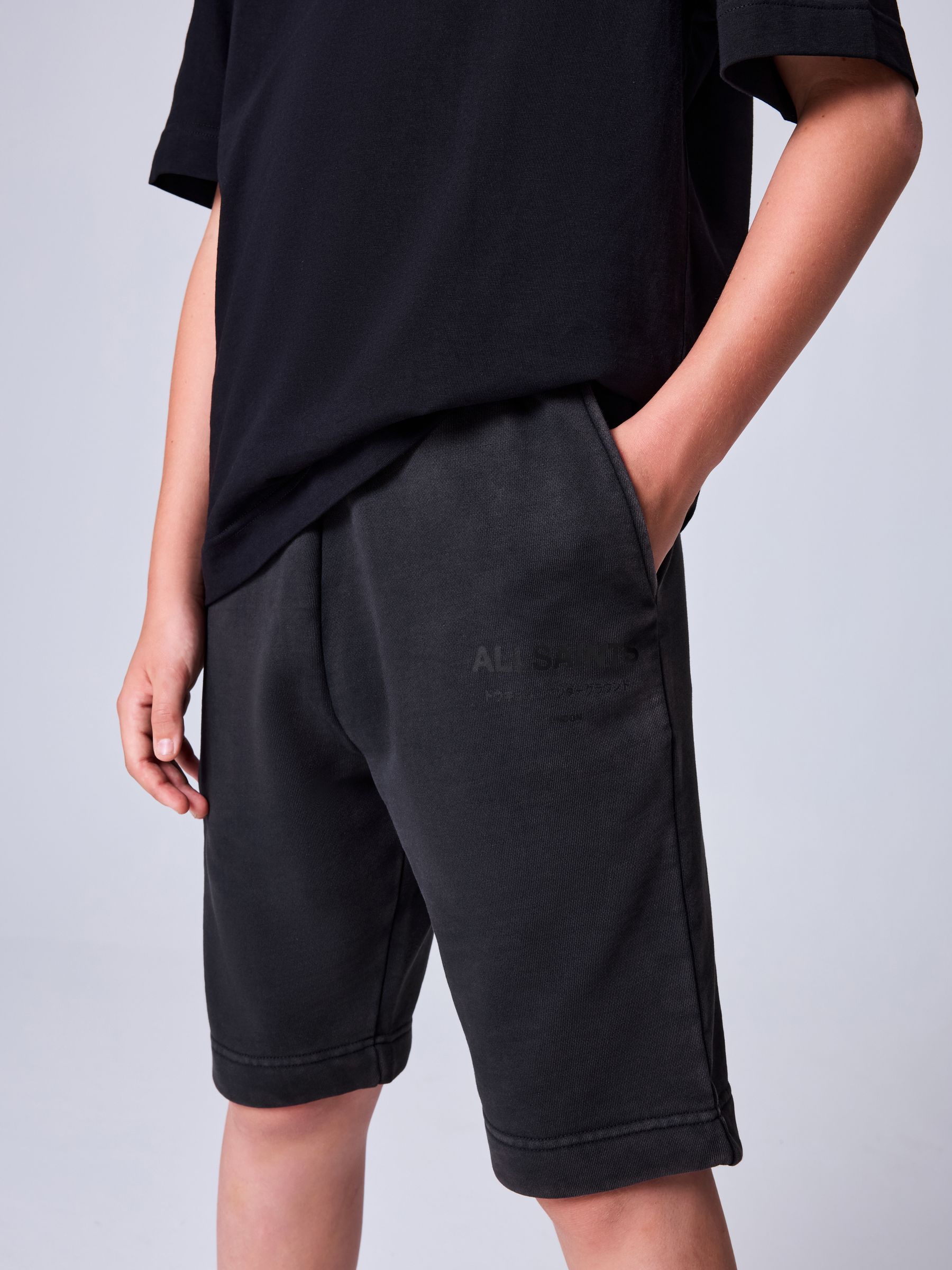 Dsiney Kidz - smALLSAINTS Washed Black Underground Sweat Shorts image 1