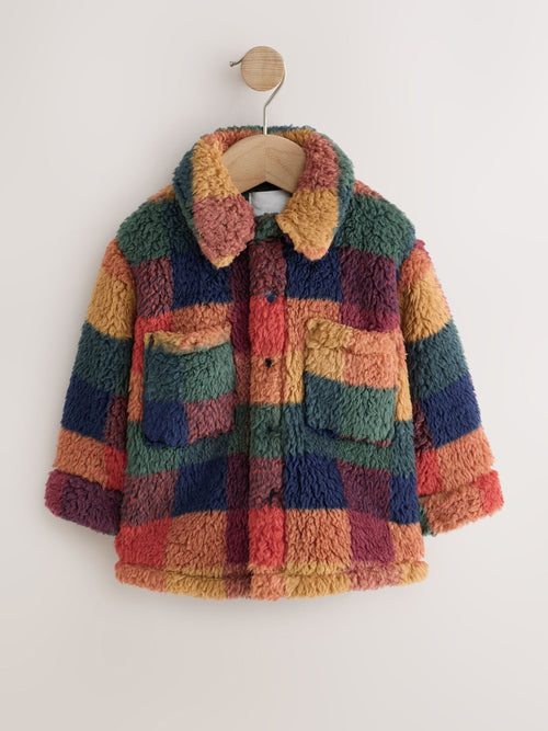 Dsiney Kidz - Multi Coloured Check Borg Fleece Shacket (3mths-7yrs) image 1