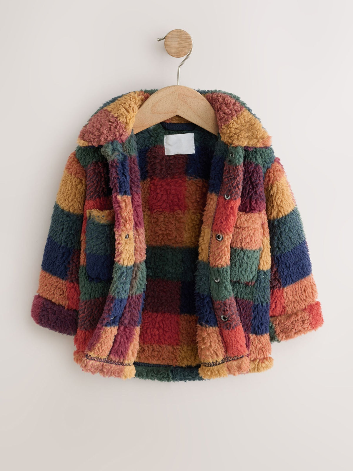 Dsiney Kidz - Multi Coloured Check Borg Fleece Shacket (3mths-7yrs) image 2