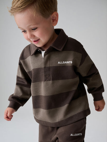 smALLSAINTS Brown Striped Rugby Top And Joggers Set - image 2