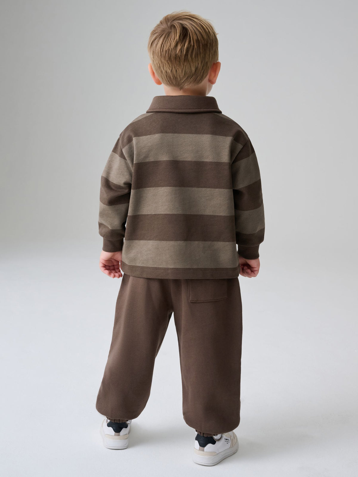 smALLSAINTS Brown Striped Rugby Top And Joggers Set - image 4