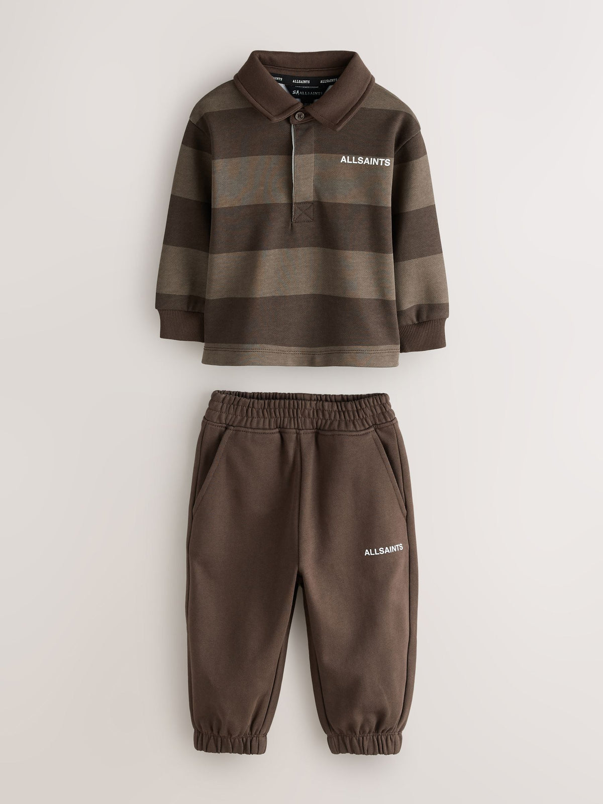 smALLSAINTS Brown Striped Rugby Top And Joggers Set - image 8