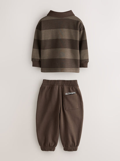 smALLSAINTS Brown Striped Rugby Top And Joggers Set - image 9