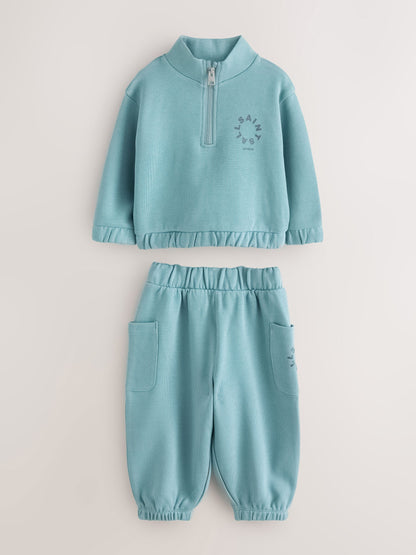 smALLSAINTS Blue Tierra Funnel Neck Sweater and Joggers Set - image 1