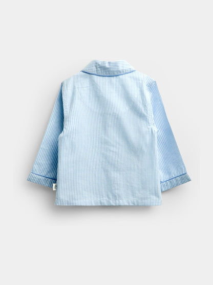 Dsiney Kidz - JoJo Maman Bébé Blue Peter Rabbit Gingham Woven Pyjamas image 3