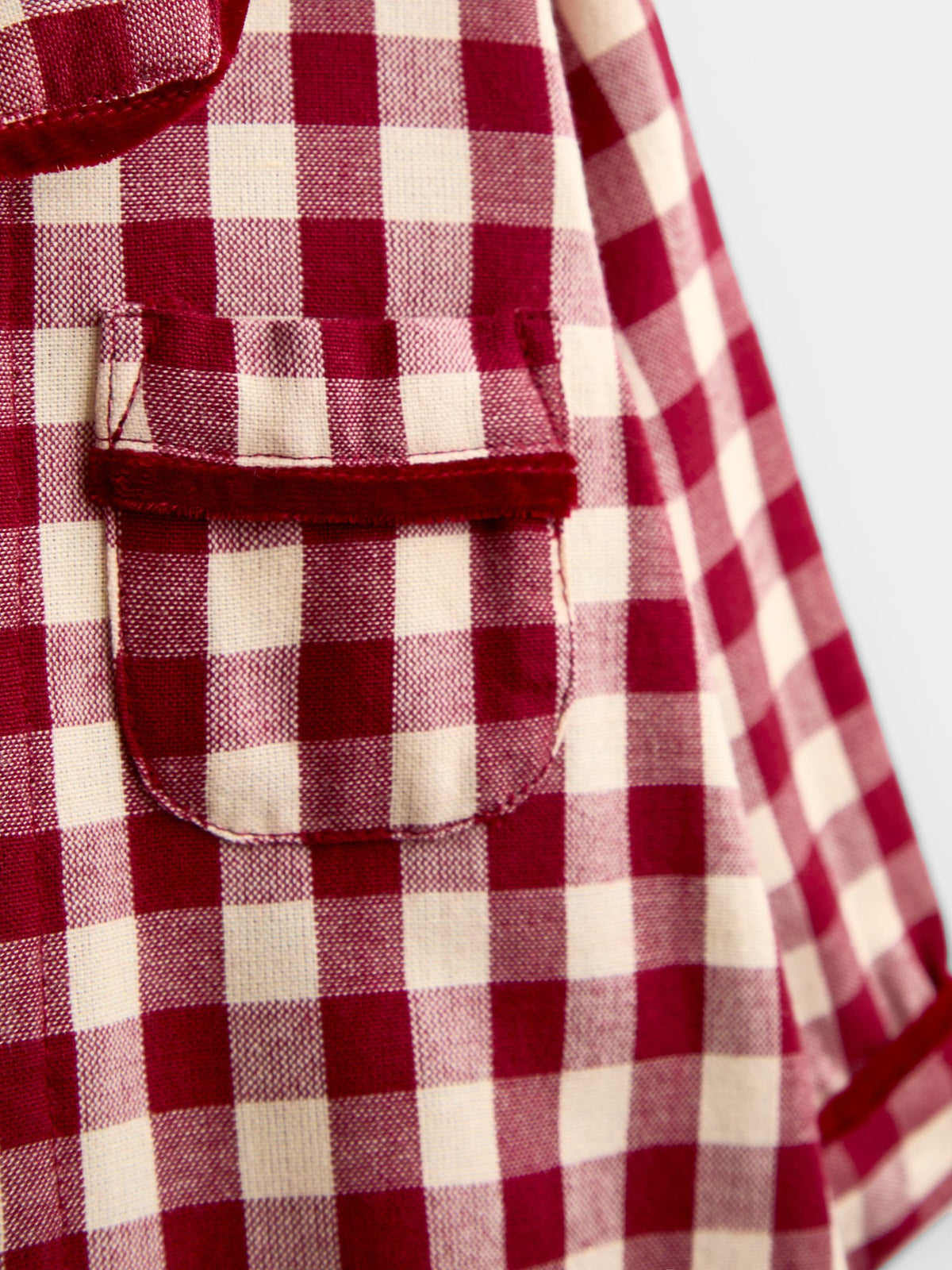 JoJo Maman Bébé Burgundy Gingham Woven All-In-One Pyjamas - image 5