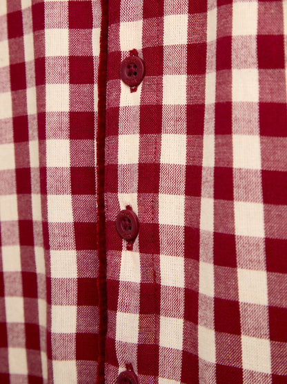 JoJo Maman Bébé Burgundy Gingham Woven All-In-One Pyjamas - image 6