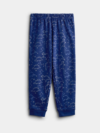 JoJo Maman Bébé Navy Dinosaur Glow In The Dark Jersey Pyjamas - image 4