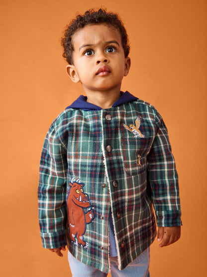 Dsiney Kidz - JoJo Maman Bébé The Gruffalo Khaki Green Check Borg Hooded Shacket image 1