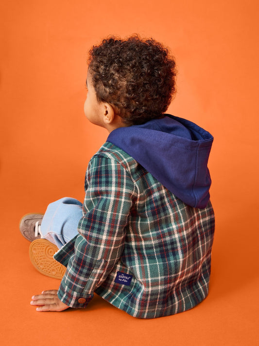 Dsiney Kidz - JoJo Maman Bébé The Gruffalo Khaki Green Check Borg Hooded Shacket image 2