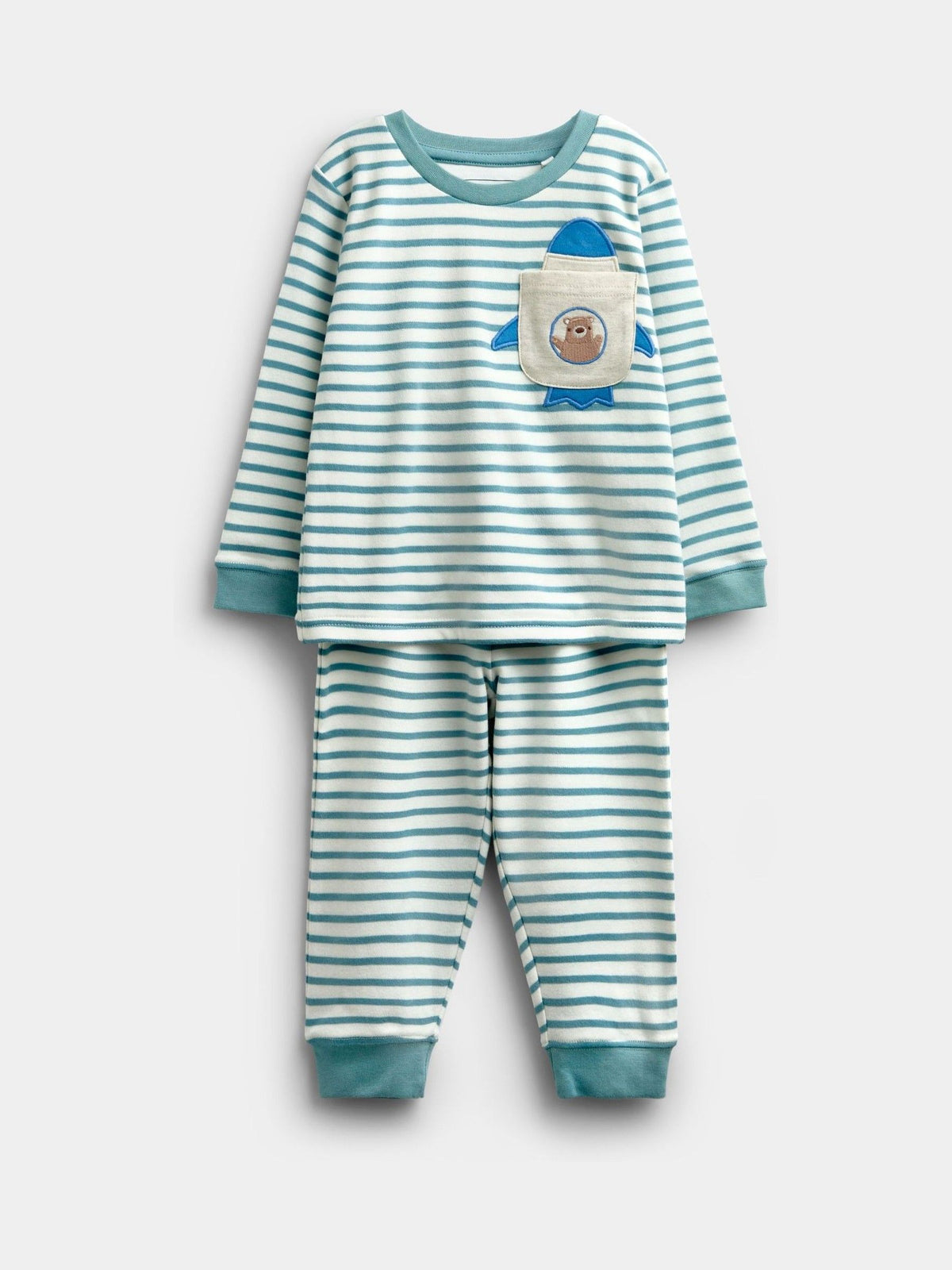 JoJo Maman Bébé Blue Bear 2-Pack Jersey Pyjamas - image 3