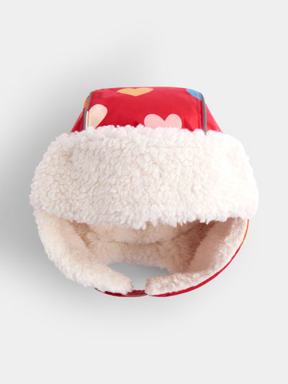 JoJo Maman Bébé Red Heart Cosy Trapper Hat - image 1