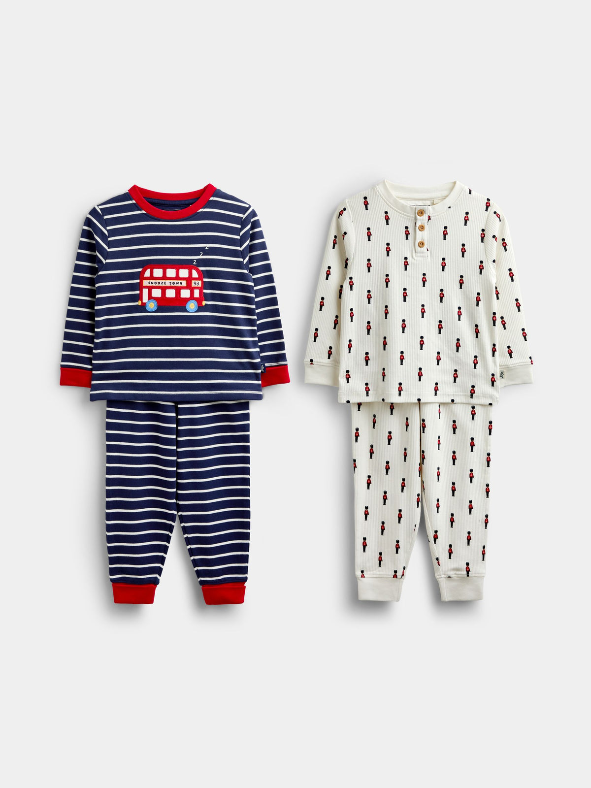 JoJo Maman Bébé Navy Blue London 2-Pack Jersey Pyjamas - image 1