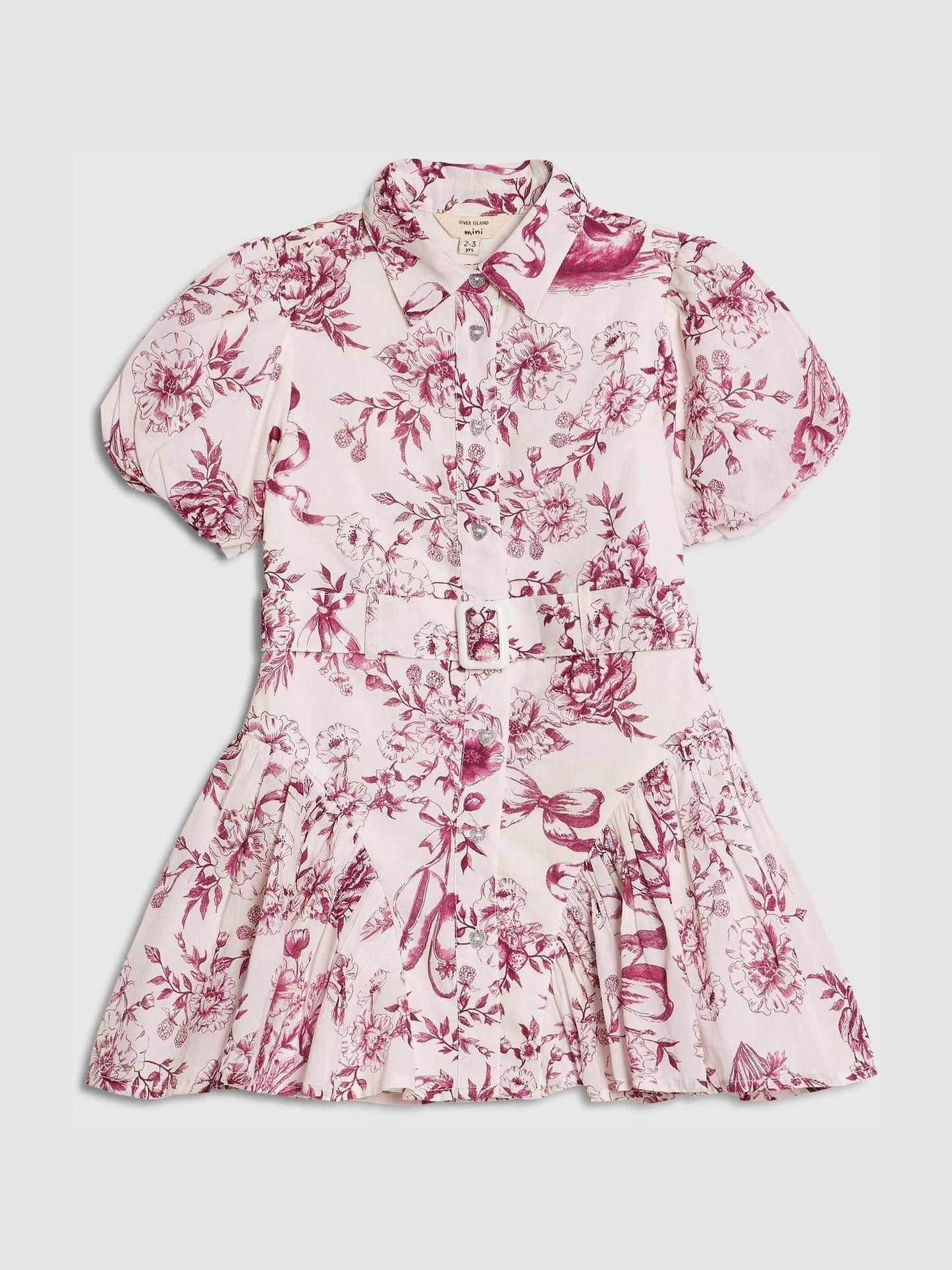 River Island White Floral Print Prom Dress image 1