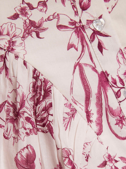River Island White Floral Print Prom Dress image 4
