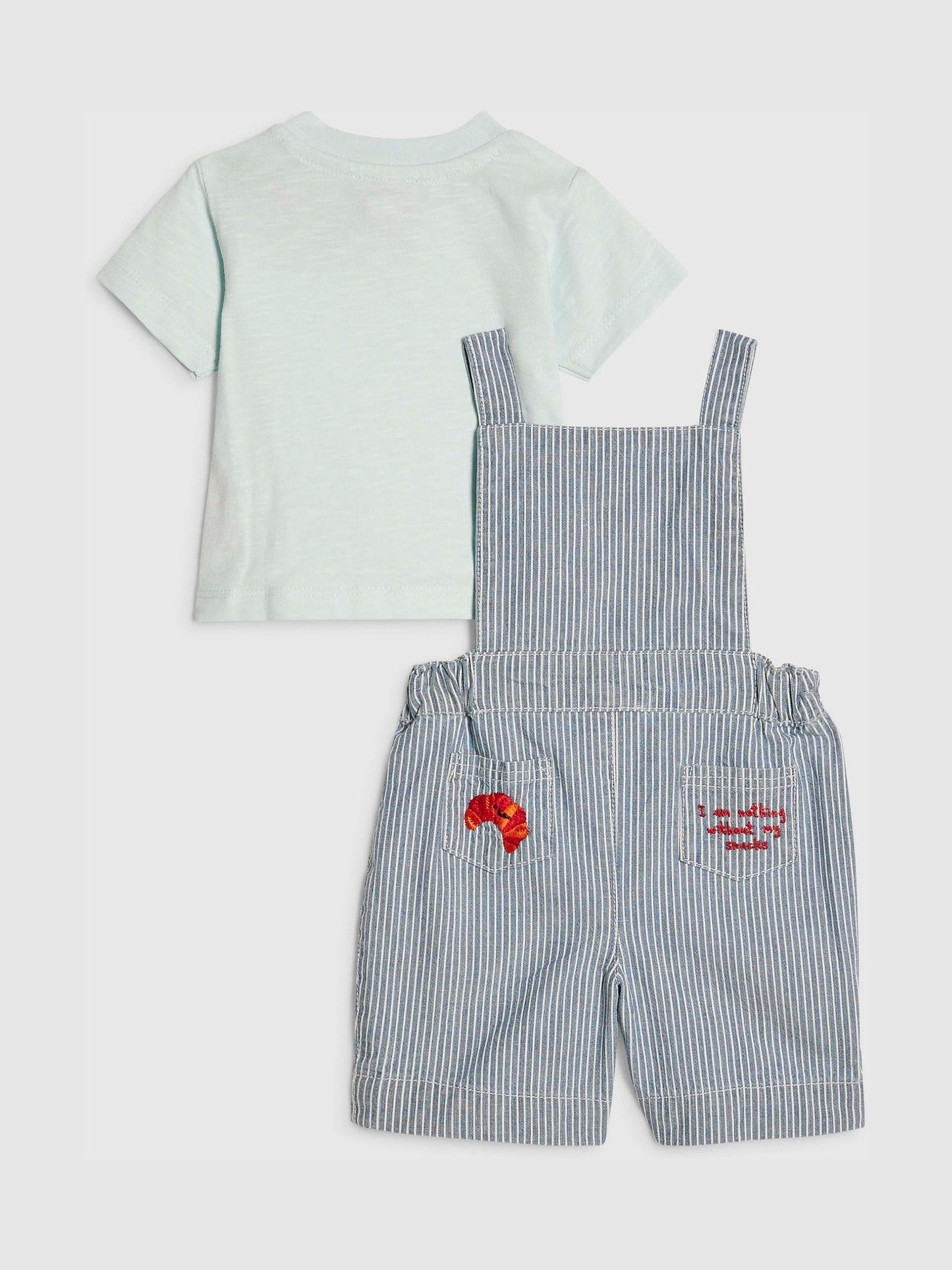 River Island Blue Stripe Abbie Rosie Dungarees & Top Set image 2
