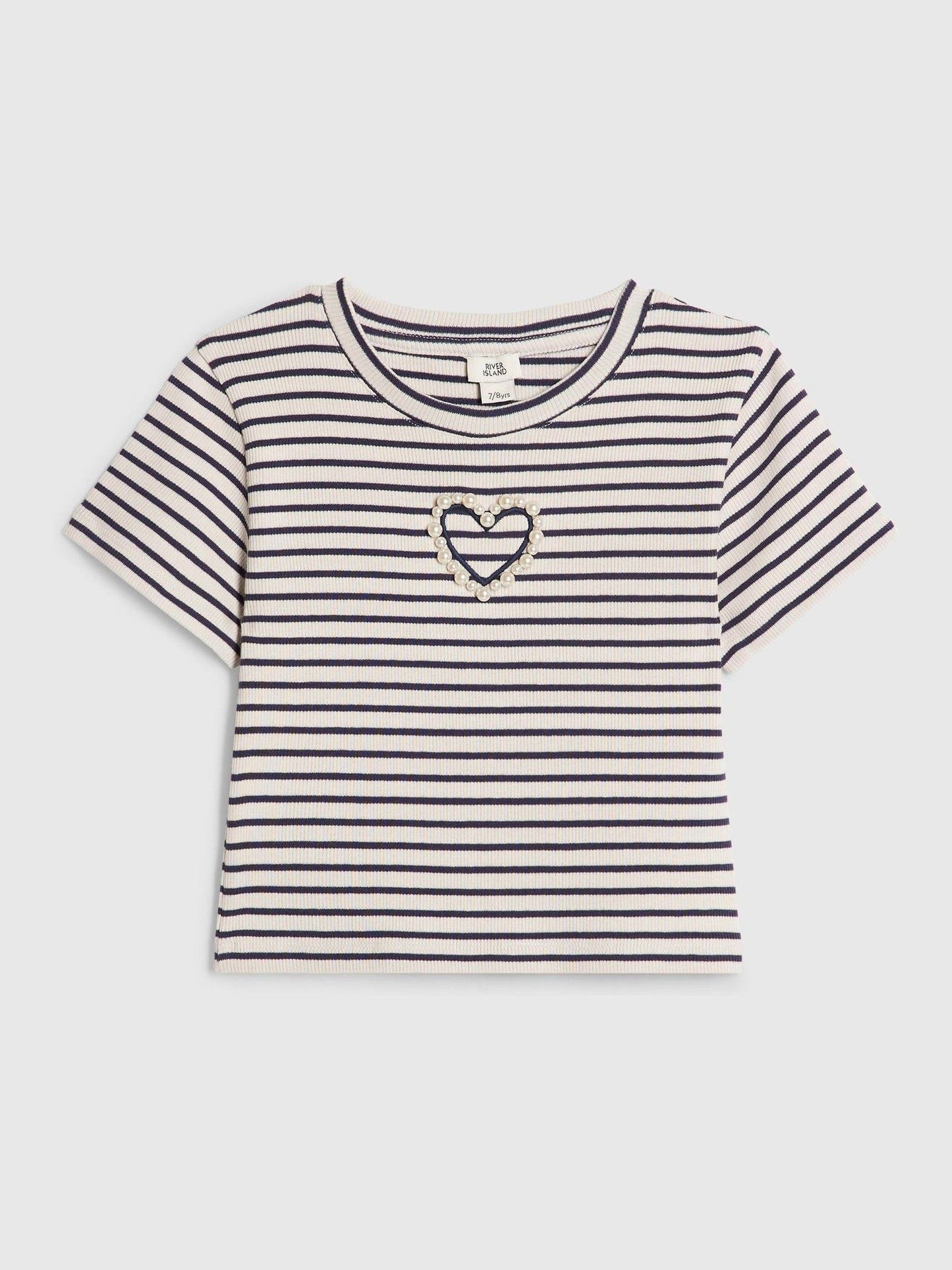 Dsiney Kidz - River Island Blue Stripe Heart Baby T-Shirt image 1