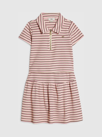 Dsiney Kidz - River Island Pink Stripe Polo Shirt & Skirt Set image 3