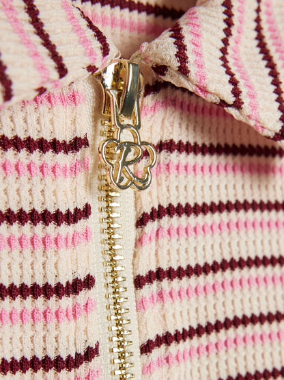 Dsiney Kidz - River Island Pink Stripe Polo Shirt & Skirt Set image 4