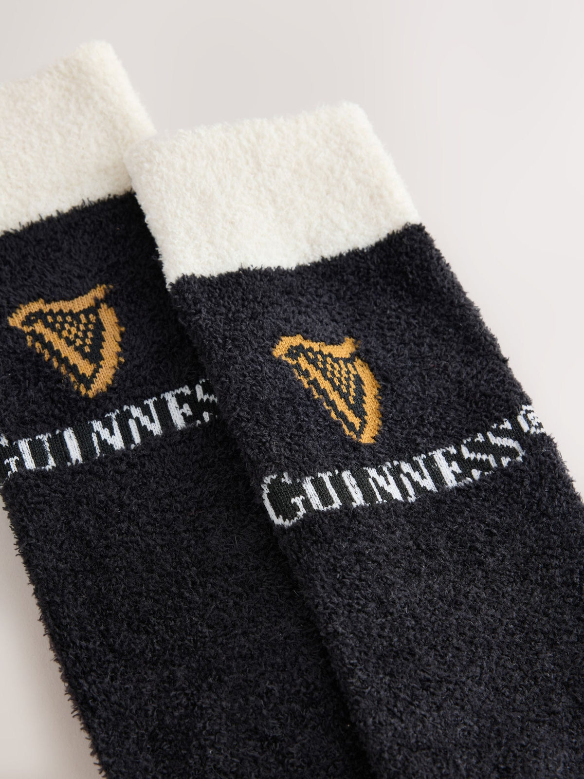 Black/White Guinness Fluffy Novelty Socks in Box 1 Pack - image 3