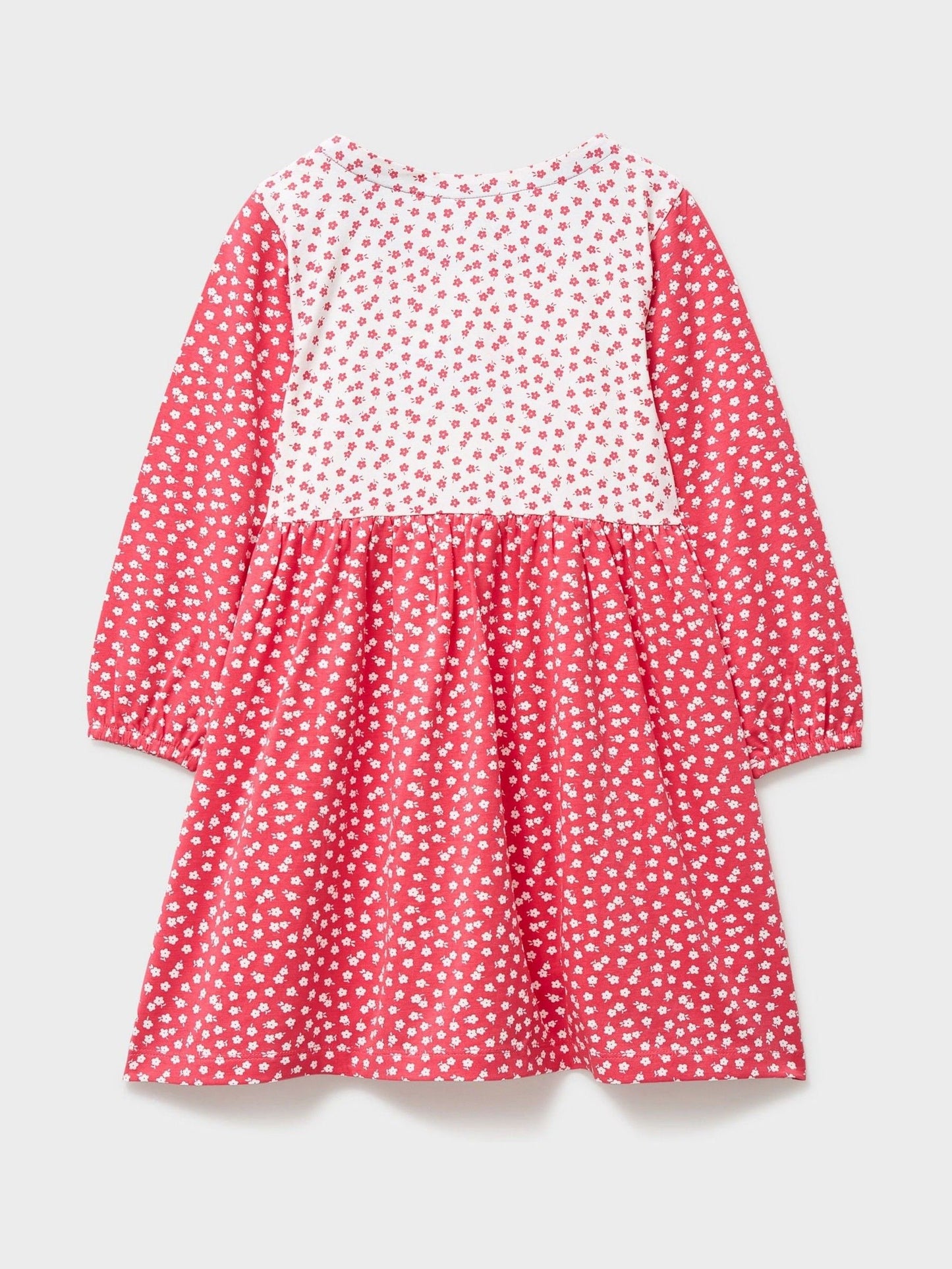 Crew Clothing Pink Floral Printed Bow Detailed Jersey Dress image 2