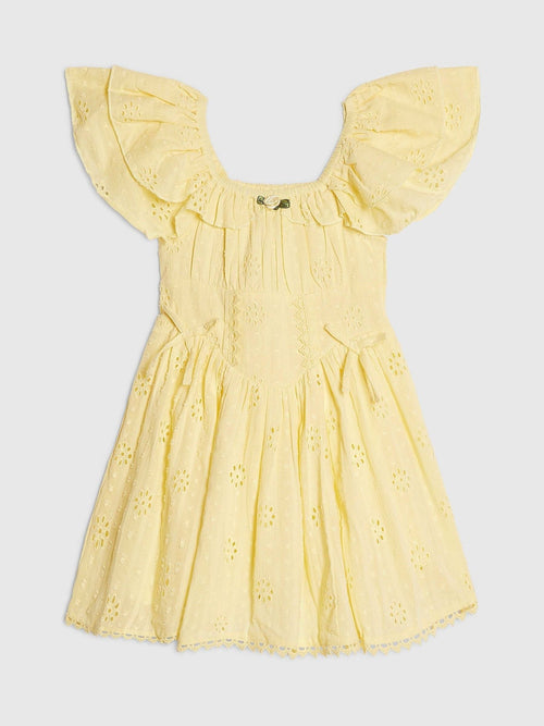 Dsiney Kidz - River Island Yellow Broderie Rosette Dress image 1