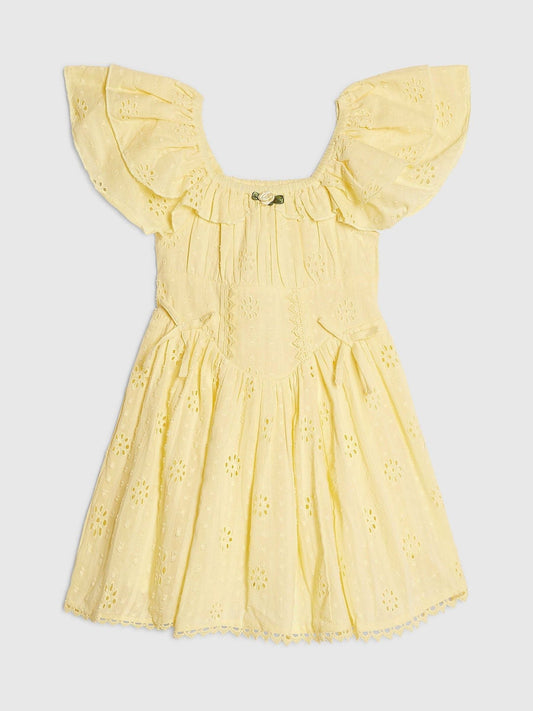 Dsiney Kidz - River Island Yellow Broderie Rosette Dress image 1