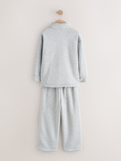Grey Zip Neck Lounge Joggers Set (3-16yrs) - image 2