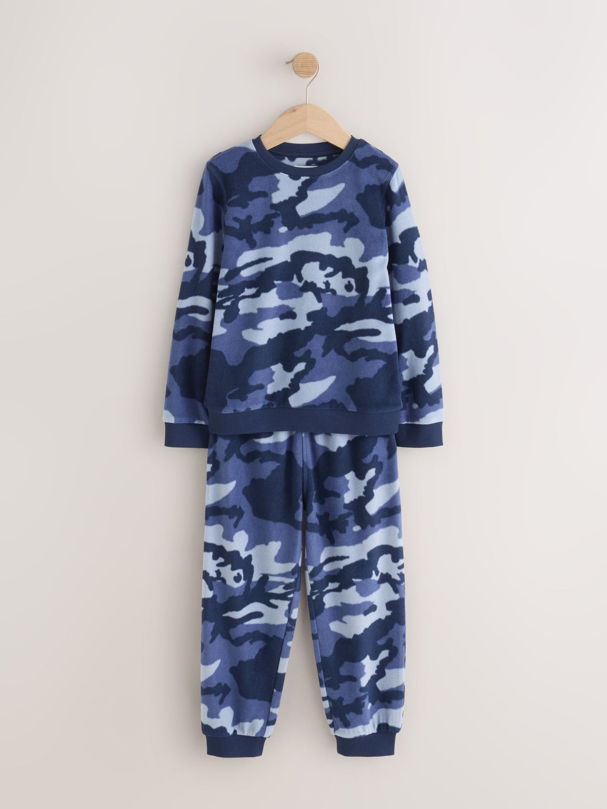 Blue Camo Printed Cosy Fleece Pyjamas (3-16yrs) - image 4