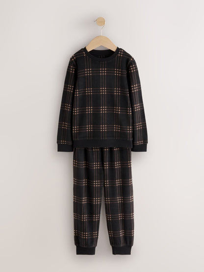 Black/Neutral Check Cosy Fleece Pyjamas Set (3-16yrs) - image 6