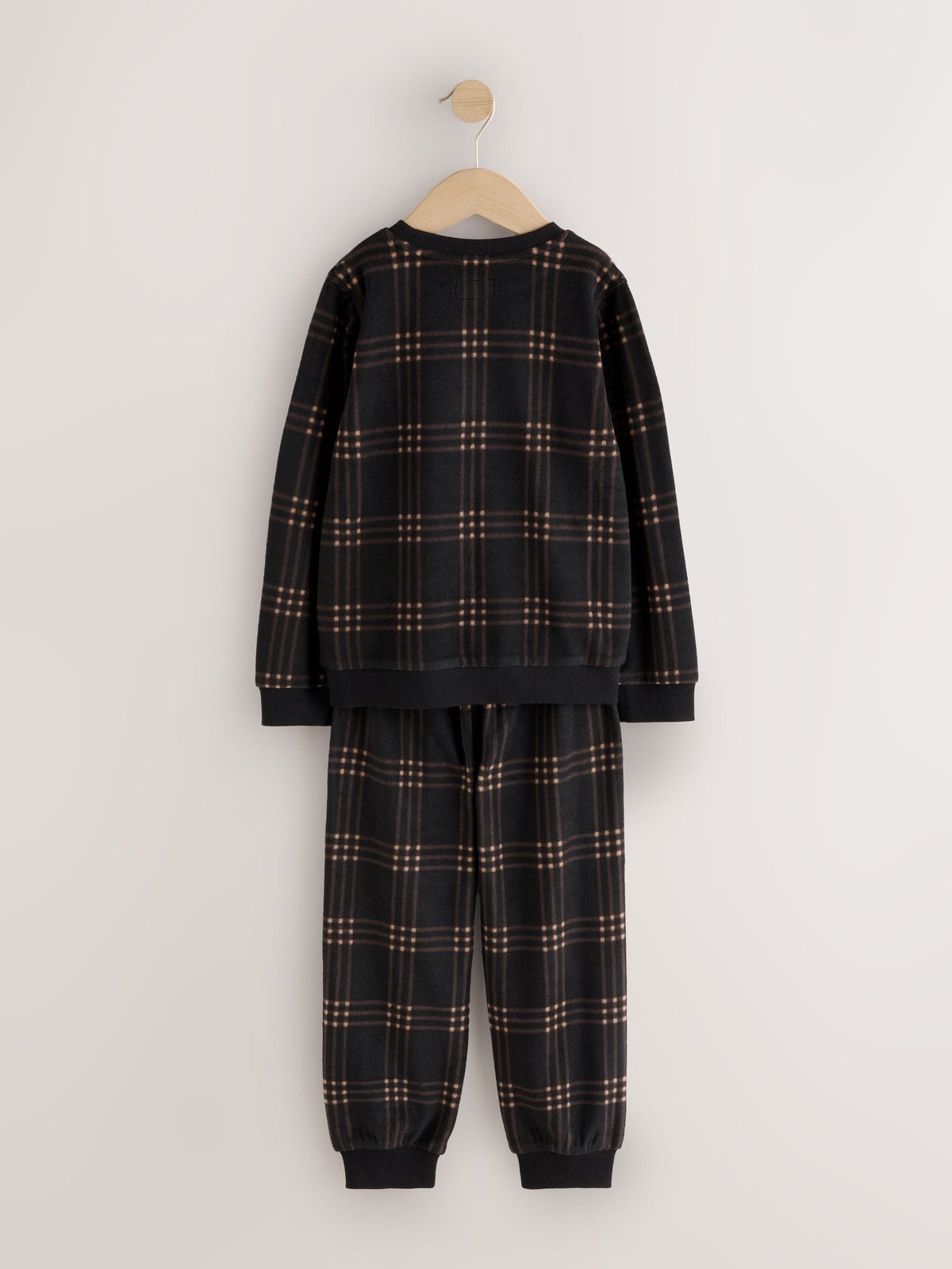 Black/Neutral Check Cosy Fleece Pyjamas Set (3-16yrs) - image 7
