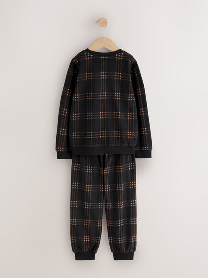Black/Neutral Check Cosy Fleece Pyjamas Set (3-16yrs) - image 7