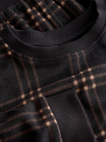 Black/Neutral Check Cosy Fleece Pyjamas Set (3-16yrs) - image 8