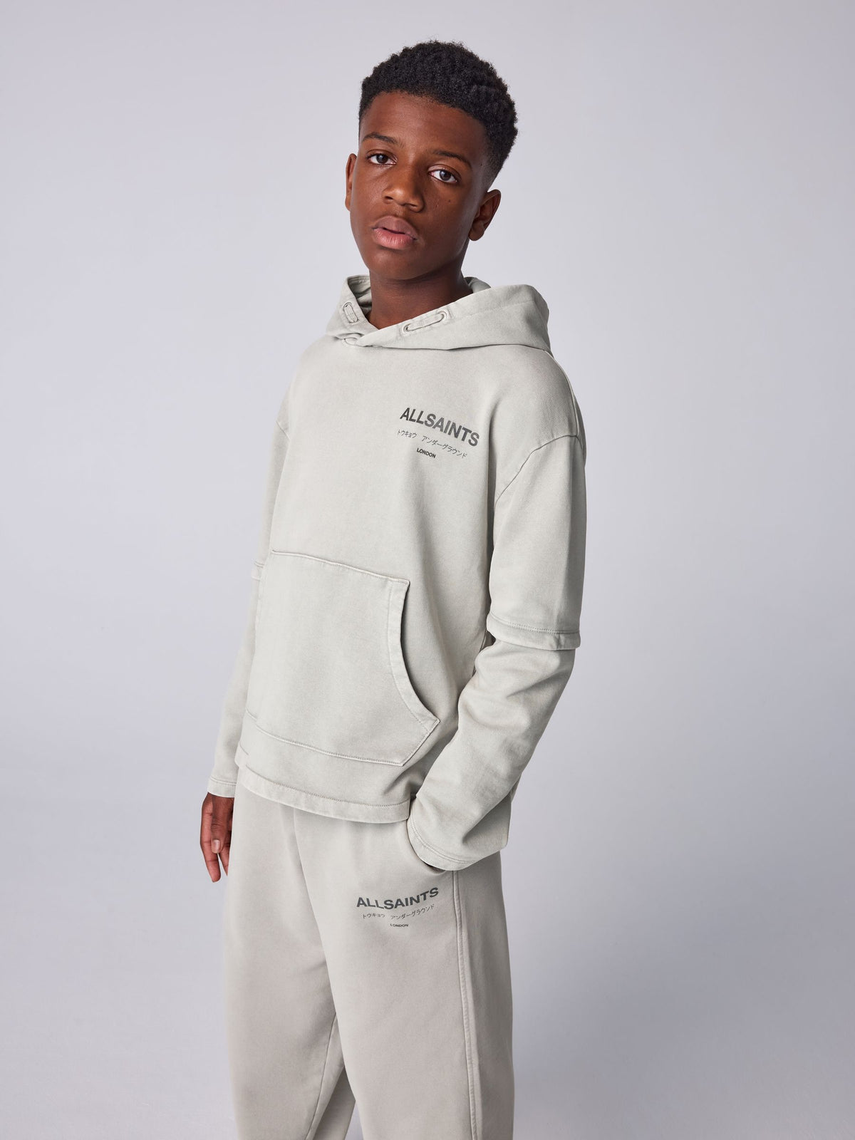 smALLSAINTS Grey Undergound Mock Hoodie and Joggers Set - image 3