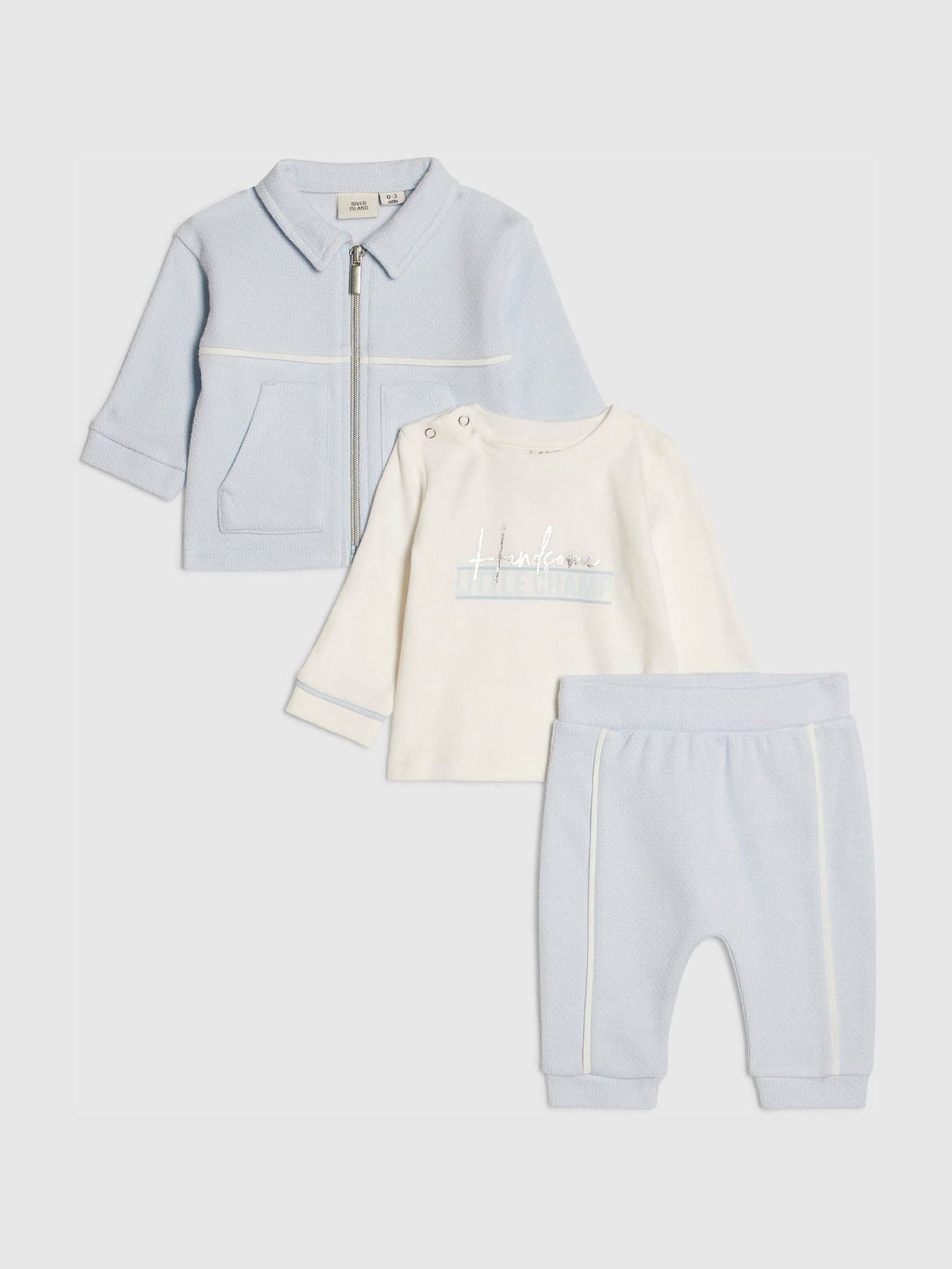 Dsiney Kidz - River Island Blue Jacquard Shacket & Joggers Set 3 Piece image 1