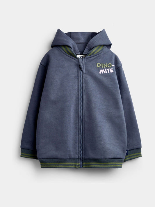 Dsiney Kidz - JoJo Maman Bébé Charcoal Grey Dino Removable Hood Hoodie image 1