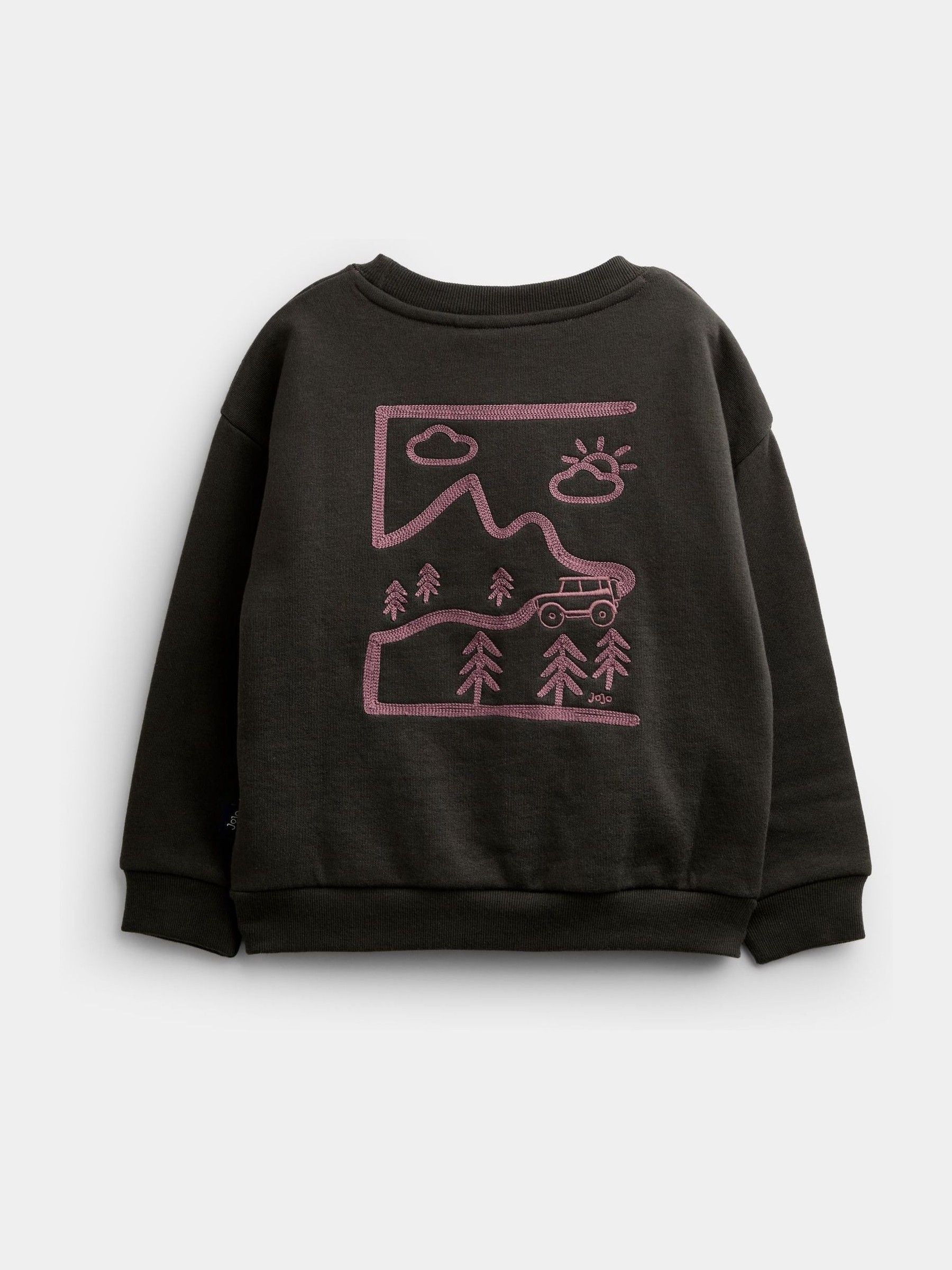 Dsiney Kidz - Jojo Maman Bébé Grey Marl Jeep 2-Piece Sweatshirt & Stripe Jogger Set image 5
