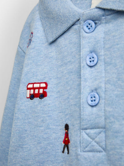 JoJo Maman Bébé Light Blue London Guard Embroidered Polo Shirt - image 3