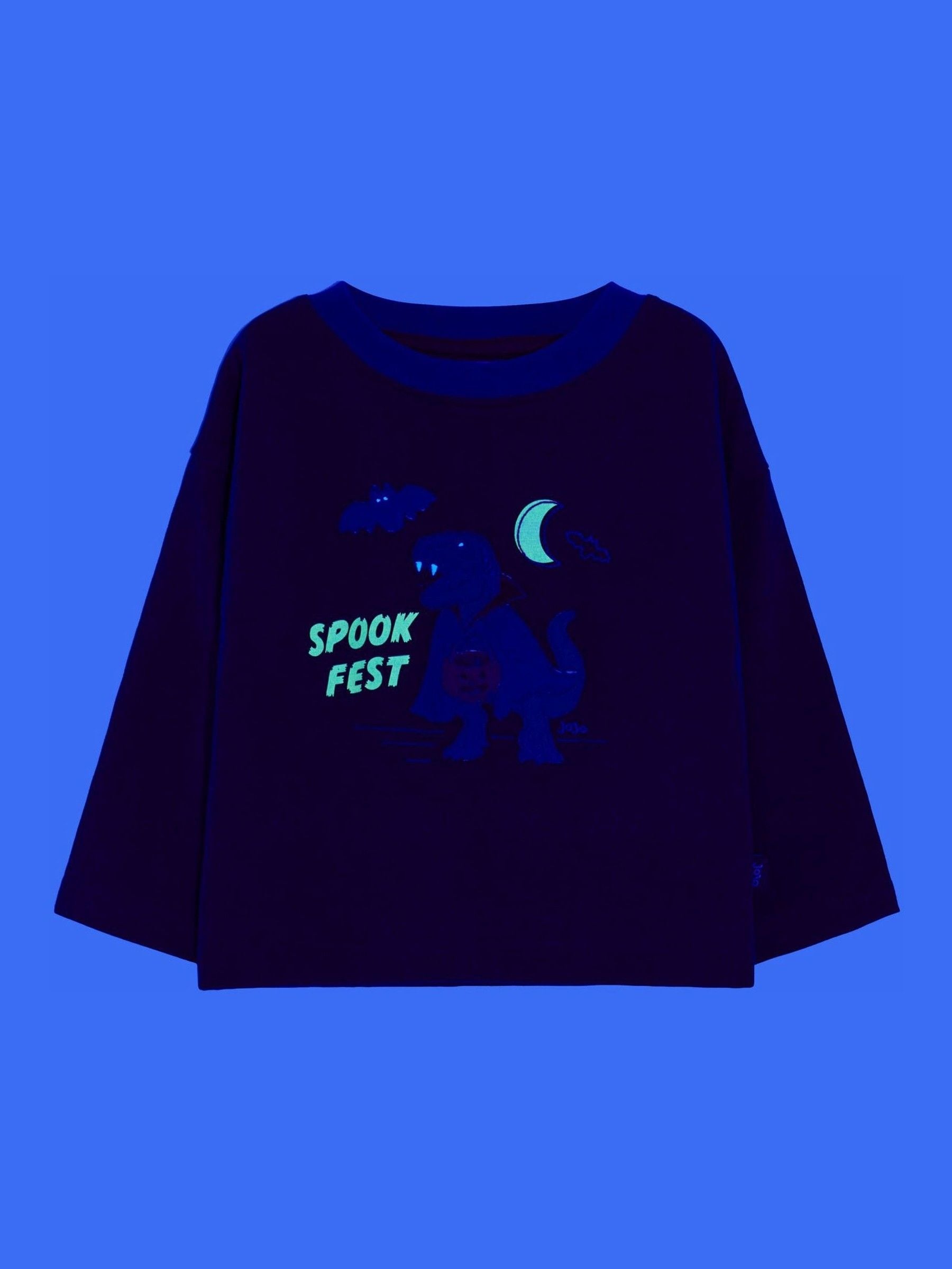 Dsiney Kidz - Jojo Maman Bébé Navy Blue Halloween Glow In The Dark Top image 2